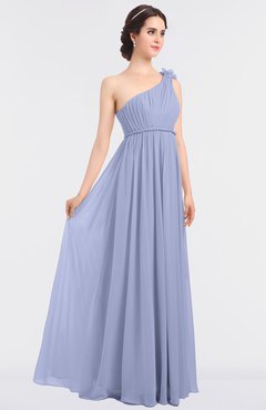 ColsBM Lucy Blue Heron Mature Asymmetric Neckline Sleeveless Zip up Floor Length Ruching Bridesmaid Dresses