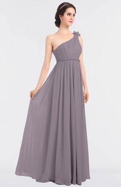 ColsBM Lucy Cameo Mature Asymmetric Neckline Sleeveless Zip up Floor Length Ruching Bridesmaid Dresses
