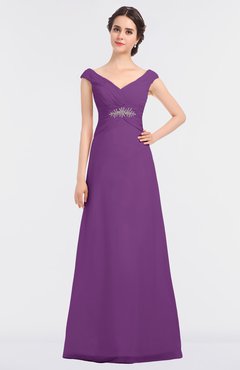 ColsBM Nadia Dahlia Elegant A-line Short Sleeve Zip up Floor Length Beaded Bridesmaid Dresses