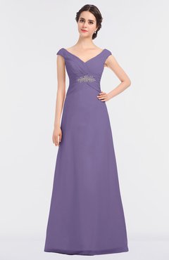 ColsBM Nadia Lilac Elegant A-line Short Sleeve Zip up Floor Length Beaded Bridesmaid Dresses