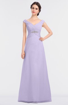 ColsBM Nadia Pastel Lilac Elegant A-line Short Sleeve Zip up Floor Length Beaded Bridesmaid Dresses