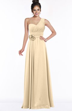 ColsBM Tegan Apricot Gelato Modern Sleeveless Zip up Chiffon Floor Length Flower Bridesmaid Dresses
