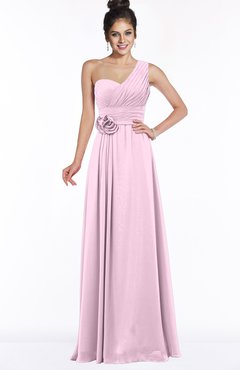 ColsBM Tegan Baby Pink Modern Sleeveless Zip up Chiffon Floor Length Flower Bridesmaid Dresses