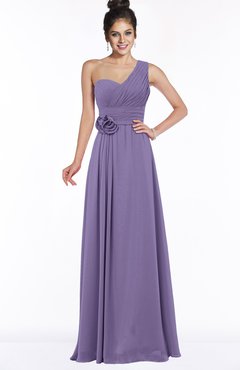 ColsBM Tegan Chalk Violet Modern Sleeveless Zip up Chiffon Floor Length Flower Bridesmaid Dresses