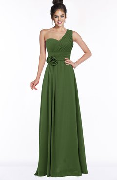 ColsBM Tegan Garden Green Modern Sleeveless Zip up Chiffon Floor Length Flower Bridesmaid Dresses