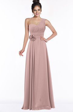 ColsBM Tegan Nectar Pink Modern Sleeveless Zip up Chiffon Floor Length Flower Bridesmaid Dresses