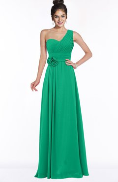 ColsBM Tegan Pepper Green Modern Sleeveless Zip up Chiffon Floor Length Flower Bridesmaid Dresses