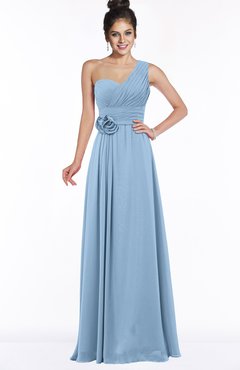 ColsBM Tegan Sky Blue Modern Sleeveless Zip up Chiffon Floor Length Flower Bridesmaid Dresses