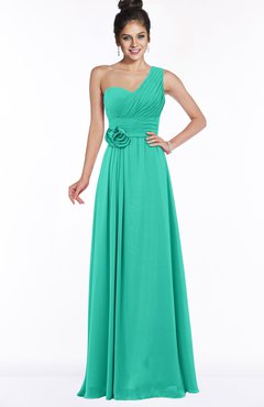ColsBM Tegan Viridian Green Modern Sleeveless Zip up Chiffon Floor Length Flower Bridesmaid Dresses