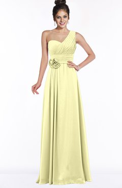 ColsBM Tegan Wax Yellow Modern Sleeveless Zip up Chiffon Floor Length Flower Bridesmaid Dresses