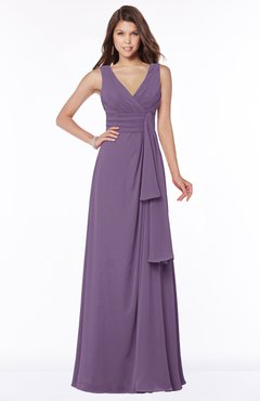 ColsBM Giselle Eggplant Gorgeous A-line V-neck Sleeveless Half Backless Pick up Bridesmaid Dresses