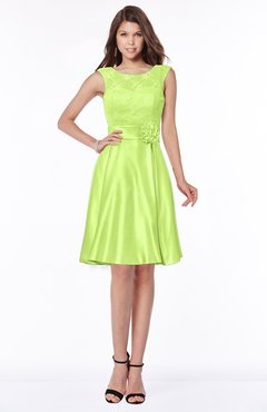 ColsBM Dulce Lime Green Gorgeous Scoop Sleeveless Knee Length Flower Bridesmaid Dresses