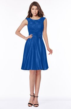 ColsBM Dulce Royal Blue Gorgeous Scoop Sleeveless Knee Length Flower Bridesmaid Dresses
