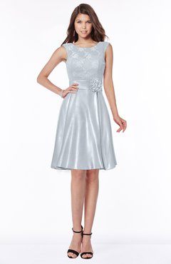 ColsBM Dulce Silver Gorgeous Scoop Sleeveless Knee Length Flower Bridesmaid Dresses