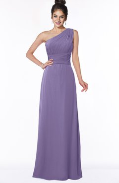 ColsBM Adalyn Chalk Violet Mature Sheath Sleeveless Half Backless Chiffon Ruching Bridesmaid Dresses