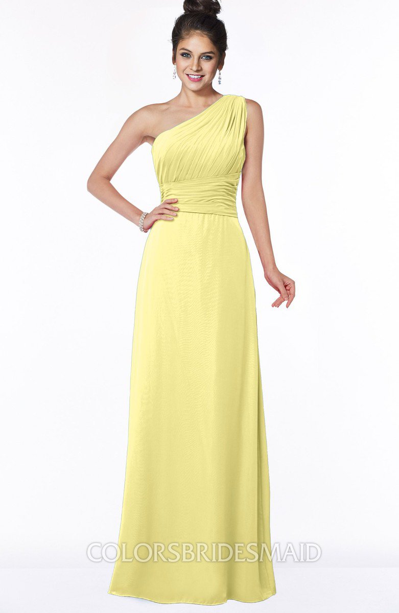 pastel yellow chiffon dress