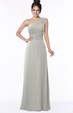 ColsBM Adalyn Platinum Mature Sheath Sleeveless Half Backless Chiffon Ruching Bridesmaid Dresses