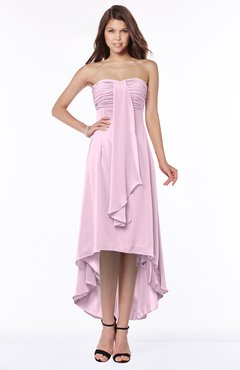 ColsBM Faith Baby Pink Plain A-line Sleeveless Zip up Chiffon Pick up Bridesmaid Dresses