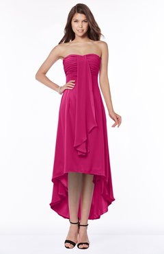 ColsBM Faith Beetroot Purple Plain A-line Sleeveless Zip up Chiffon Pick up Bridesmaid Dresses