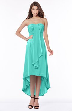 ColsBM Faith Blue Turquoise Plain A-line Sleeveless Zip up Chiffon Pick up Bridesmaid Dresses