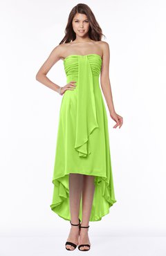 ColsBM Faith Bright Green Plain A-line Sleeveless Zip up Chiffon Pick up Bridesmaid Dresses