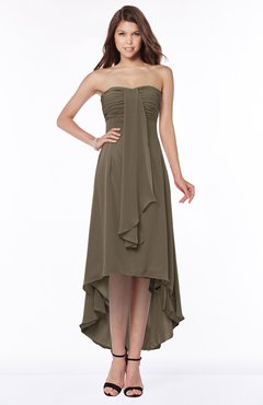ColsBM Faith Carafe Brown Plain A-line Sleeveless Zip up Chiffon Pick up Bridesmaid Dresses