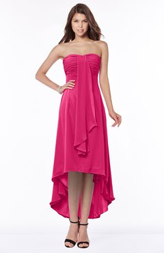 ColsBM Faith Fuschia Plain A-line Sleeveless Zip up Chiffon Pick up Bridesmaid Dresses