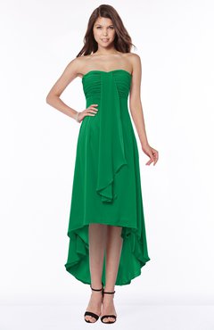 ColsBM Faith Green Plain A-line Sleeveless Zip up Chiffon Pick up Bridesmaid Dresses