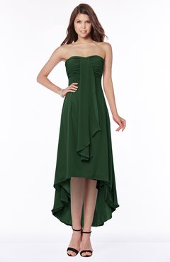 ColsBM Faith Hunter Green Plain A-line Sleeveless Zip up Chiffon Pick up Bridesmaid Dresses