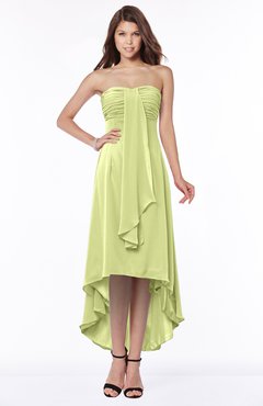 ColsBM Faith Lime Green Plain A-line Sleeveless Zip up Chiffon Pick up Bridesmaid Dresses