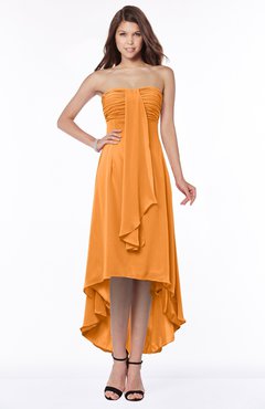 ColsBM Faith Orange Plain A-line Sleeveless Zip up Chiffon Pick up Bridesmaid Dresses