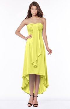 ColsBM Faith Pale Yellow Plain A-line Sleeveless Zip up Chiffon Pick up Bridesmaid Dresses