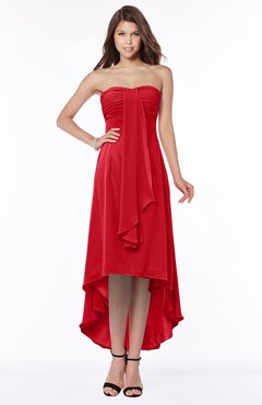 ColsBM Faith Red Plain A-line Sleeveless Zip up Chiffon Pick up Bridesmaid Dresses