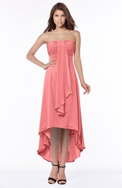 ColsBM Faith Shell Pink Plain A-line Sleeveless Zip up Chiffon Pick up Bridesmaid Dresses