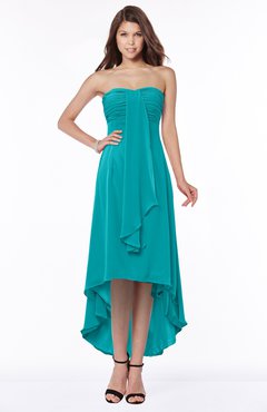 ColsBM Faith Teal Plain A-line Sleeveless Zip up Chiffon Pick up Bridesmaid Dresses