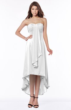 ColsBM Faith White Plain A-line Sleeveless Zip up Chiffon Pick up Bridesmaid Dresses