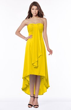 ColsBM Faith Yellow Plain A-line Sleeveless Zip up Chiffon Pick up Bridesmaid Dresses
