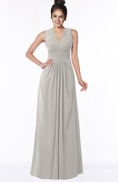 ColsBM Isla Ashes Of Roses Elegant V-neck Sleeveless Chiffon Floor Length Ruching Bridesmaid Dresses