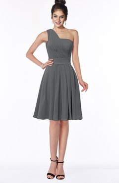 ColsBM Sophia Grey Cute A-line Sleeveless Chiffon Ruching Bridesmaid Dresses