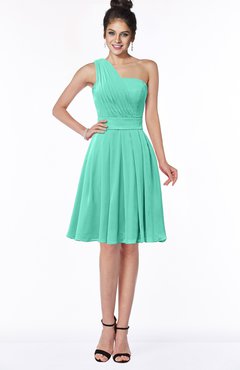 ColsBM Sophia Seafoam Green Cute A-line Sleeveless Chiffon Ruching Bridesmaid Dresses