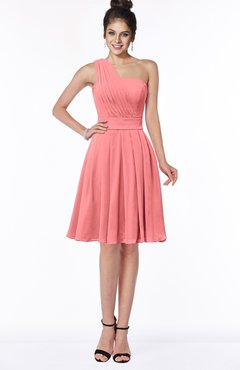 ColsBM Sophia Shell Pink Cute A-line Sleeveless Chiffon Ruching Bridesmaid Dresses
