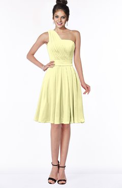 ColsBM Sophia Wax Yellow Cute A-line Sleeveless Chiffon Ruching Bridesmaid Dresses