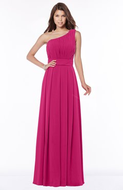 ColsBM Adeline Beetroot Purple Gorgeous A-line One Shoulder Zip up Floor Length Pleated Bridesmaid Dresses