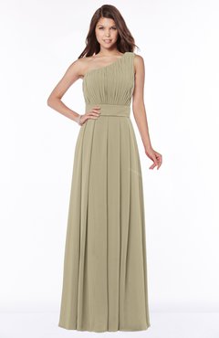 ColsBM Adeline Candied Ginger Gorgeous A-line One Shoulder Zip up Floor Length Pleated Bridesmaid Dresses