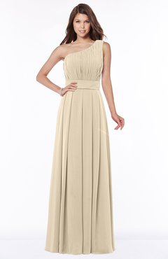 ColsBM Adeline Champagne Gorgeous A-line One Shoulder Zip up Floor Length Pleated Bridesmaid Dresses