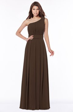 ColsBM Adeline Copper Gorgeous A-line One Shoulder Zip up Floor Length Pleated Bridesmaid Dresses