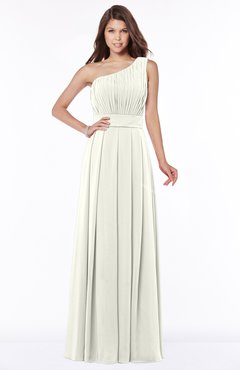 ColsBM Adeline Cream Gorgeous A-line One Shoulder Zip up Floor Length Pleated Bridesmaid Dresses