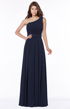 ColsBM Adeline Dark Sapphire Gorgeous A-line One Shoulder Zip up Floor Length Pleated Bridesmaid Dresses