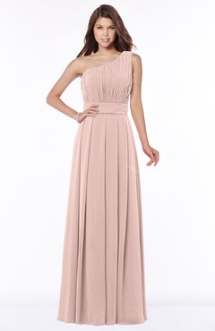 ColsBM Adeline Dusty Rose Gorgeous A-line One Shoulder Zip up Floor Length Pleated Bridesmaid Dresses