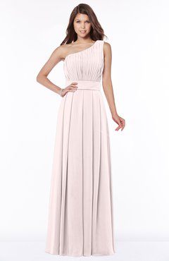 ColsBM Adeline Light Pink Gorgeous A-line One Shoulder Zip up Floor Length Pleated Bridesmaid Dresses